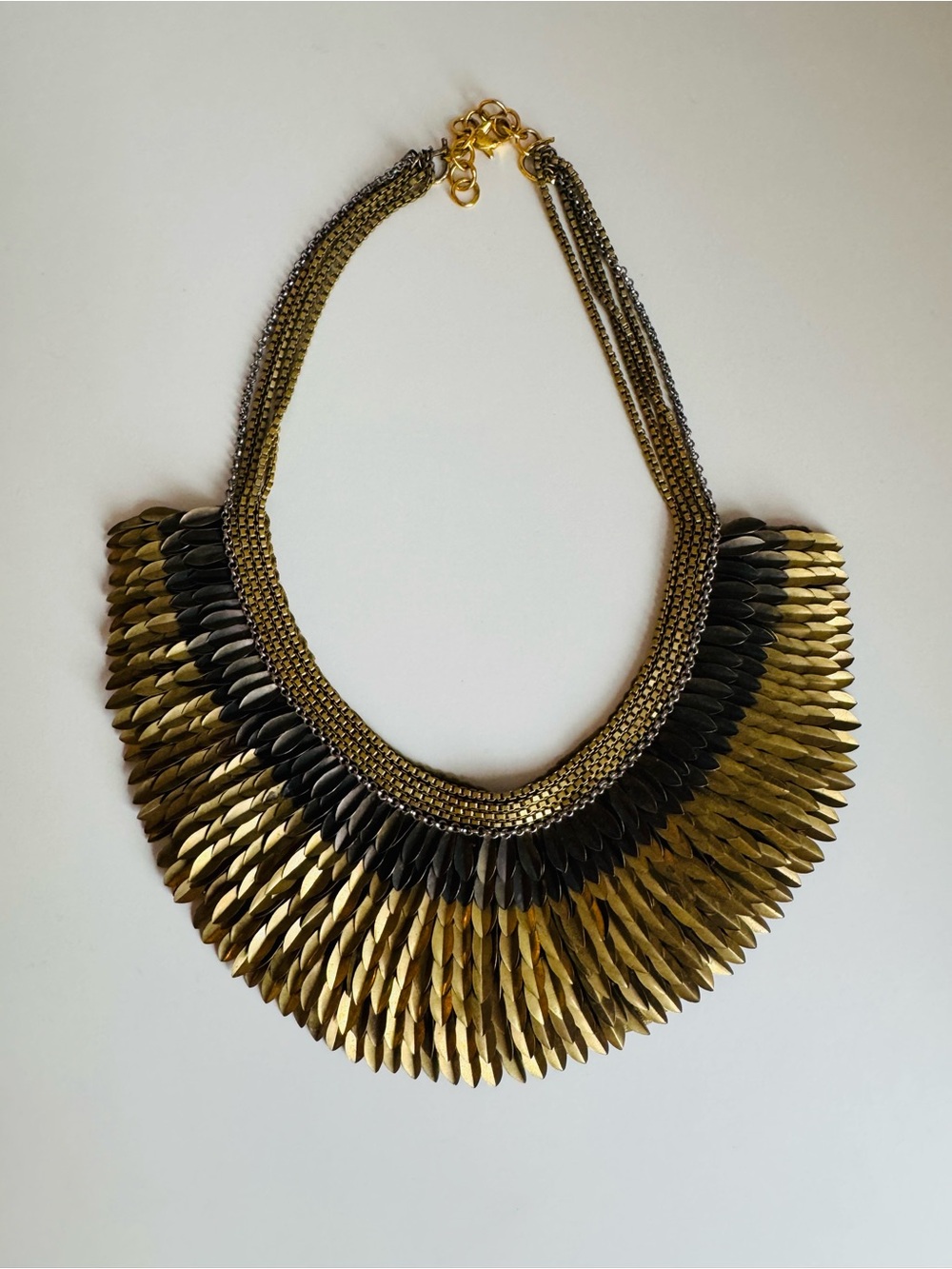 ✨ Stella & Dot Pegasus Statement Necklace Gold Black Bib Collar ✨